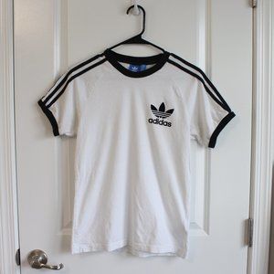 ADIDAS 3 STRIPES CALIFORNIA BLACK WHITE T SHIRT